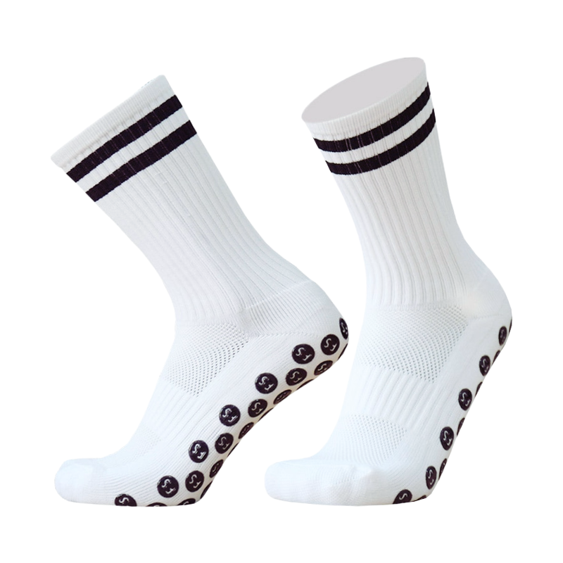 FS Footballsocks Grip Socks FS Stripes White  